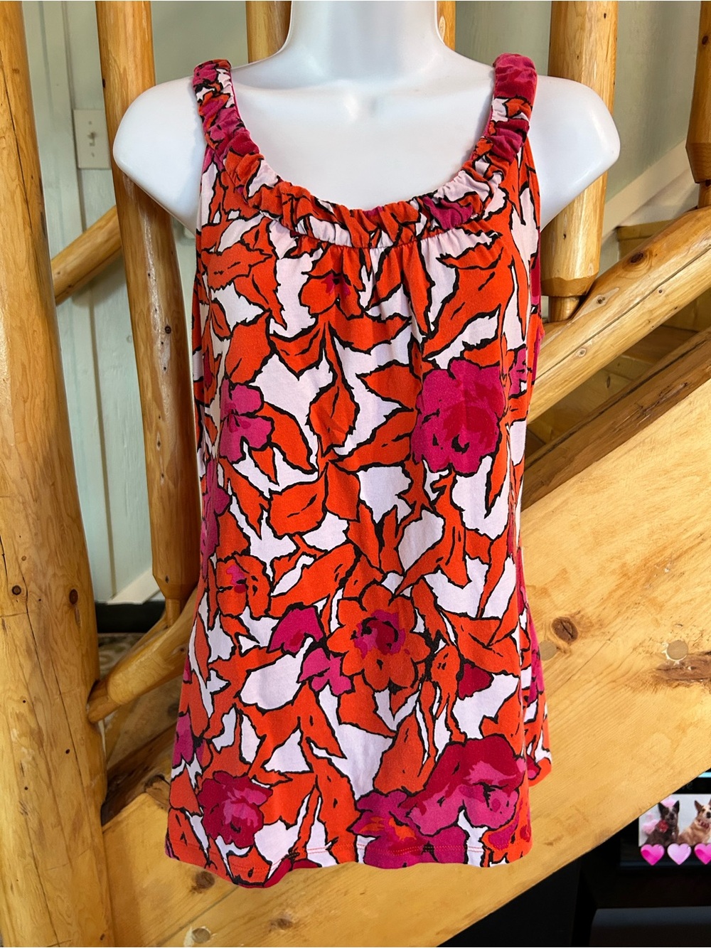 Ann Taylor Orange & Pink Floral Camisole
